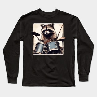 Raccoon drummer Long Sleeve T-Shirt